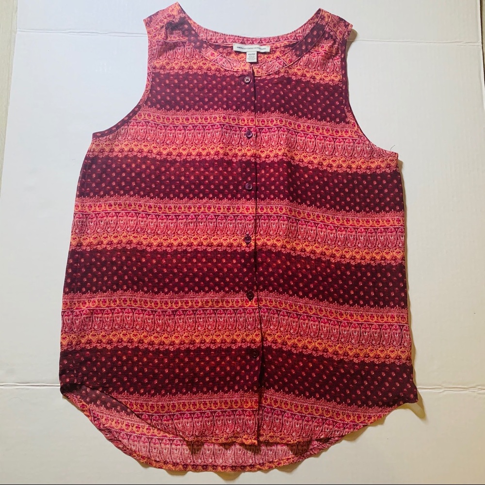 American Eagle Outfitters Pink Patterned Blouse